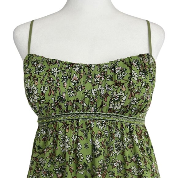 VTG Y2K Speechless Floral Spaghetti Strap Smocked Empire Waist Babydoll Top M - Picture 1 of 15